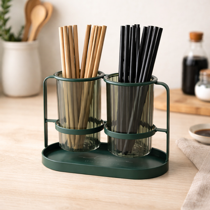Minimalist Chopstick Holder with Drain Tray